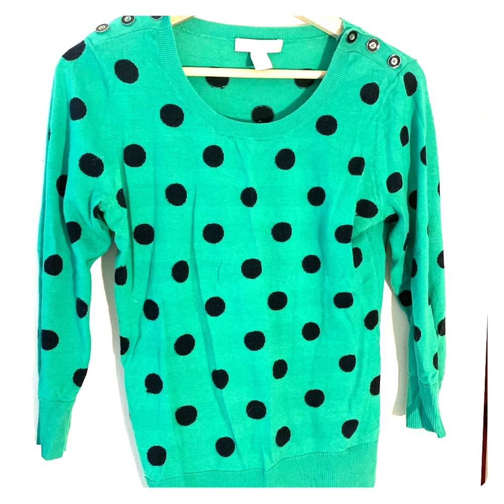 Green polka dot sweater | Banana Republic